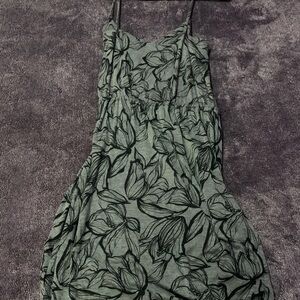 LOFT Green Floral Mini Dress